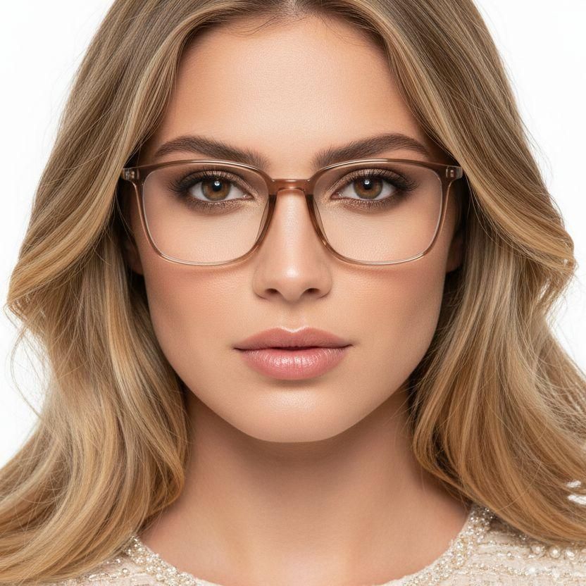 Rectangular Brown TR90 Glasses #BS0620-0346