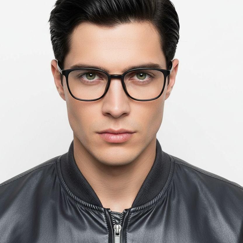 Lunettes rectangulaires noires TR90 #BS0620-0352