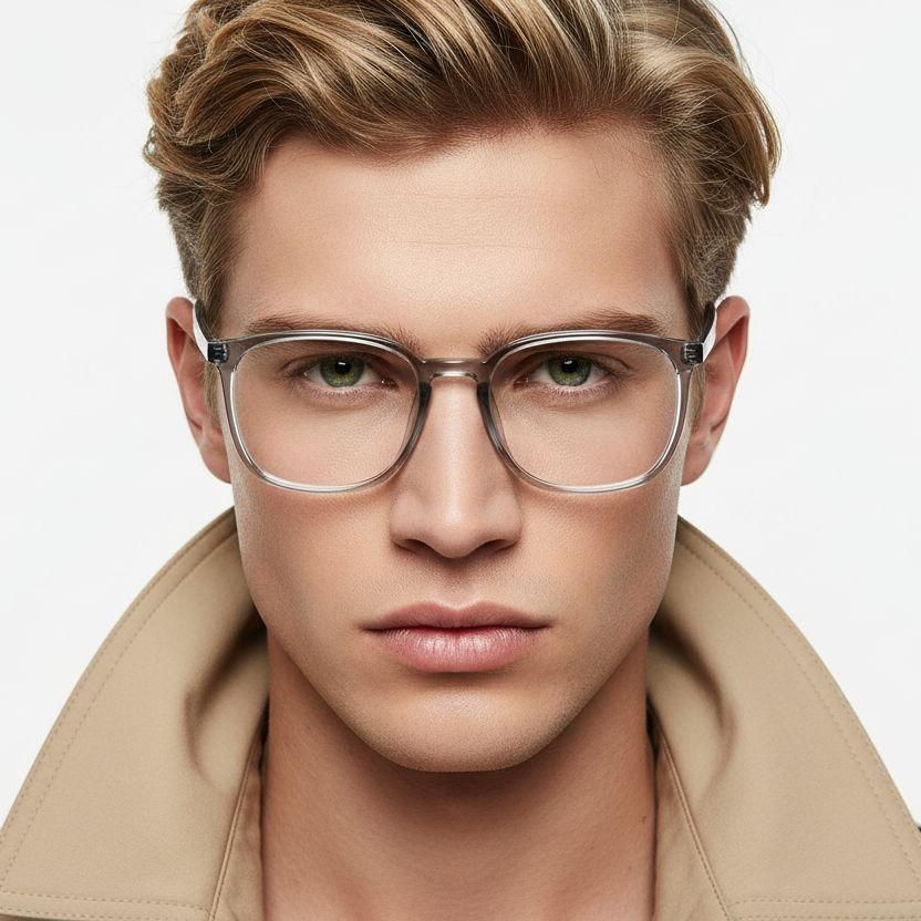 Rechteckige graue TR90-Brille #BS0620-0355