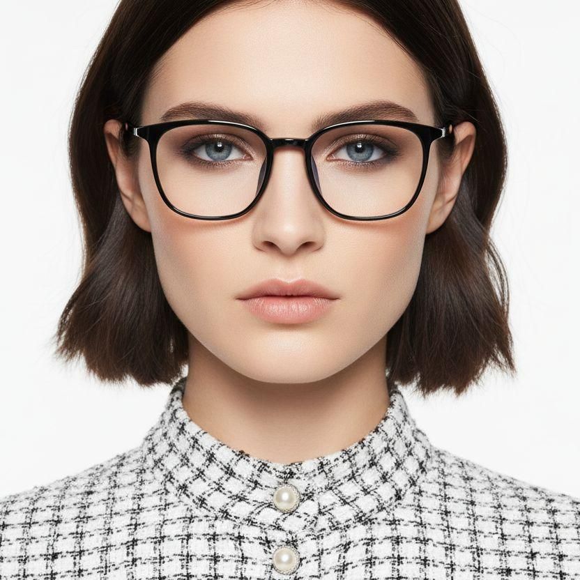 Lunettes rectangulaires noires TR90 #BS0620-0359