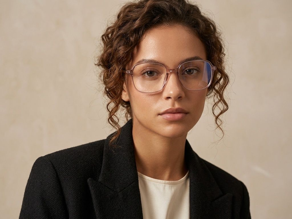 Rechteckige rosa TR90-Brille #BS0620-0363