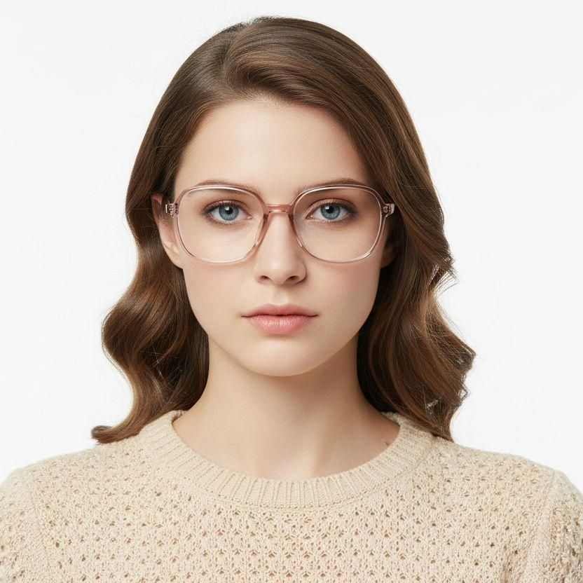Rectangular Pink TR90 Glasses #BS0620-0363