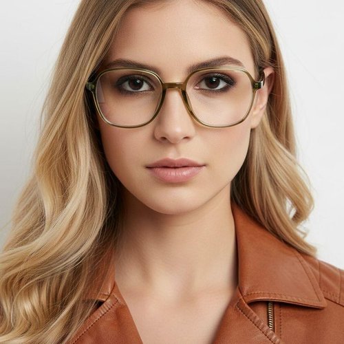 Lunettes rectangulaires vertes TR90 #BS0620-0364