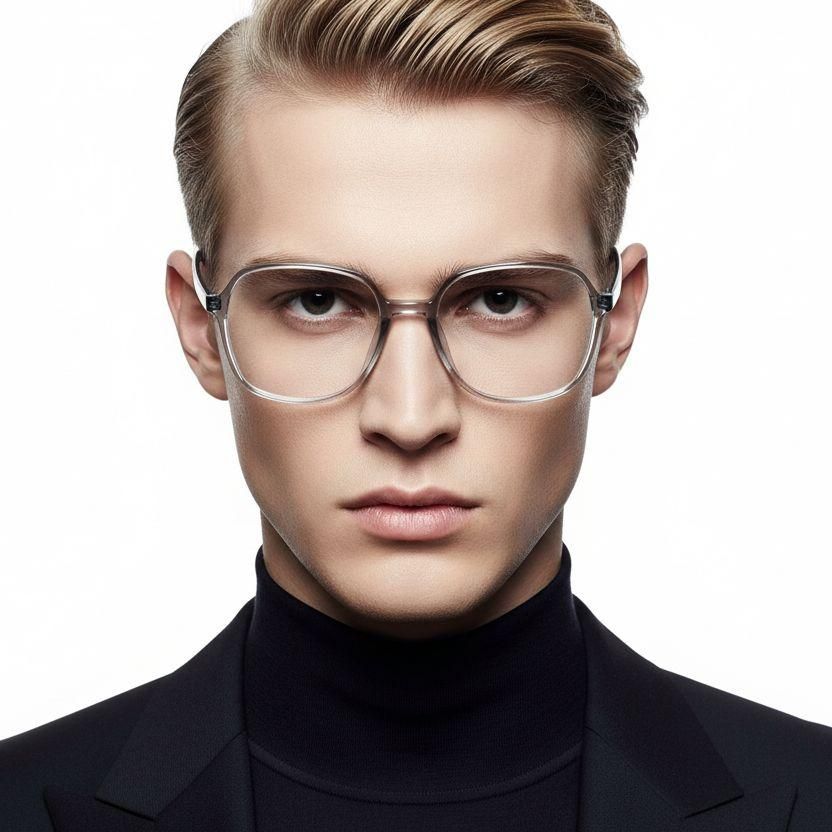 Lunettes rectangulaires grises TR90 #BS0620-0365