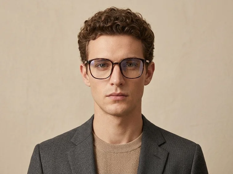 Rectangular Tortoiseshell TR90 Glasses #BS0620-0372