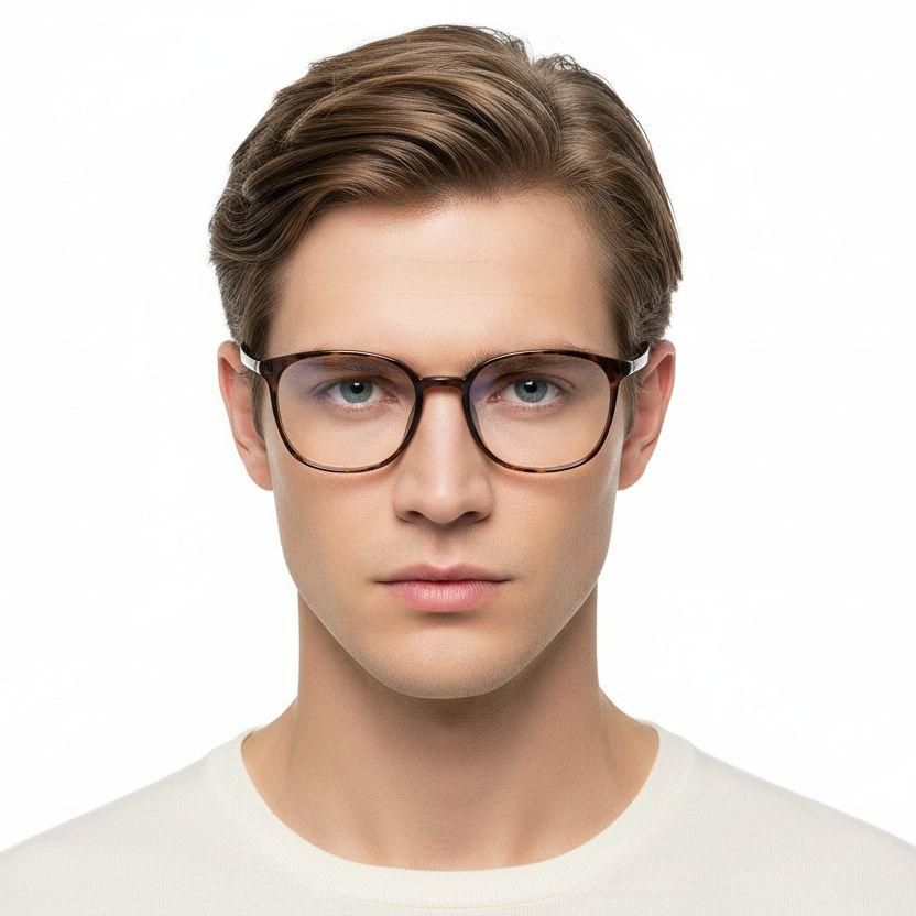 Rectangular Tortoiseshell TR90 Glasses #BS0620-0372