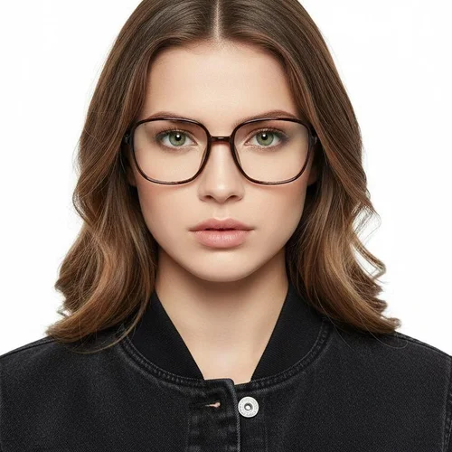Lunettes rectangulaires écaille de tortue TR90 #BS0620-0378