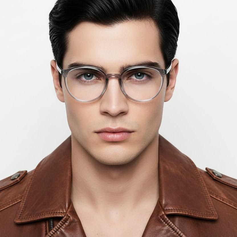 Ovale graue TR90-Brille #BS0620-0384