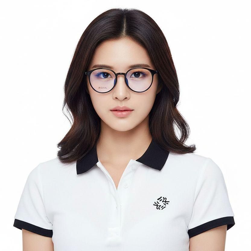 Ovale schwarze TR90-Brille #BS0620-0393