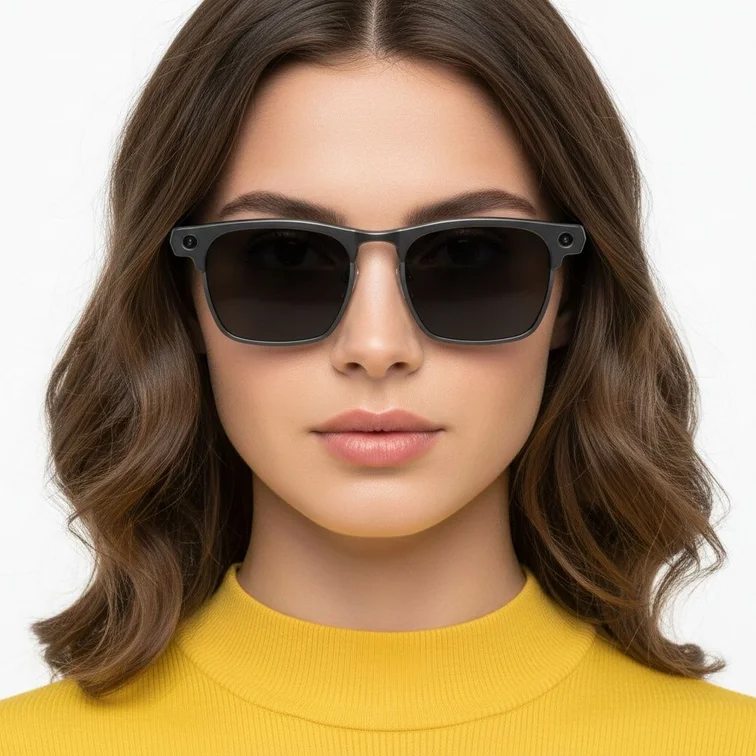 G3 Halbrandlose schwarze TR90 Smart AI Sonnenbrille #BS705-0007