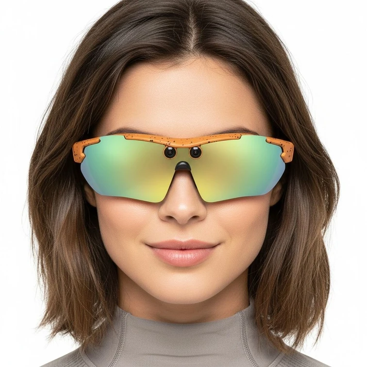 Gafas de sol G6 semi-montura TR90 inteligentes con IA en color naranja #BS0705-0010
