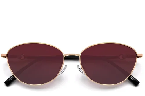 Lunettes de soleil ovales en métal rose #BS0824-0008