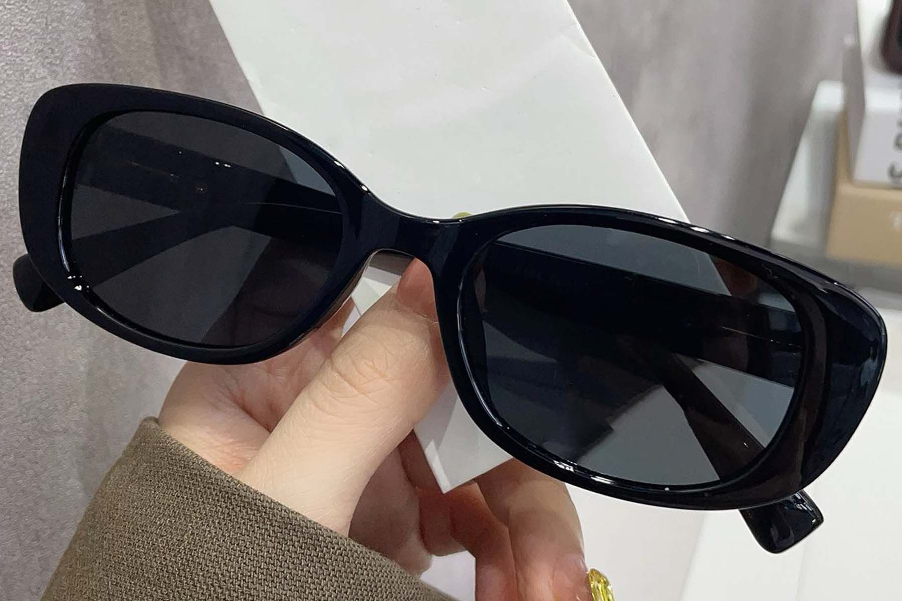 Ovale schwarze TR90-Sonnenbrille #BS0824-0011