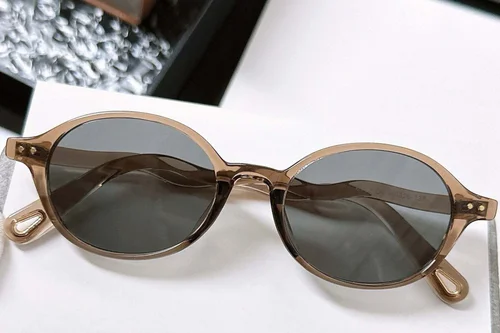 Lunettes de soleil ovales marron TR90 #BS0824-0024
