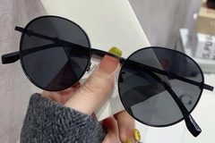 Oval Black Metal Sunglasses #BS0824-0031