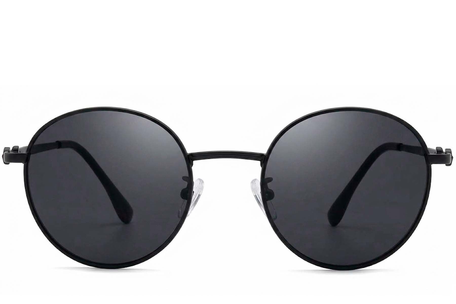 Gafas de sol ovaladas de metal negro #BS0824-0031