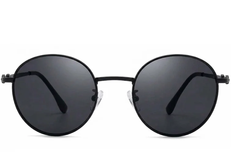 Gafas de sol ovaladas de metal negro #BS0824-0031