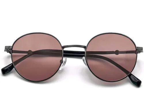 Lunettes de soleil ovales en métal gris #BS0824-0032