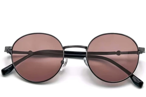 Oval Grey Metal Sunglasses #BS0824-0032