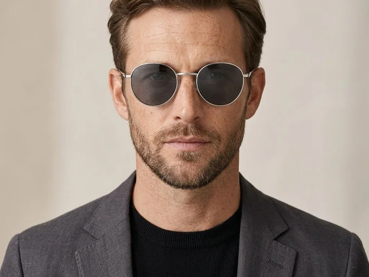 Oval Golden Metal Sunglasses #BS0824-0033