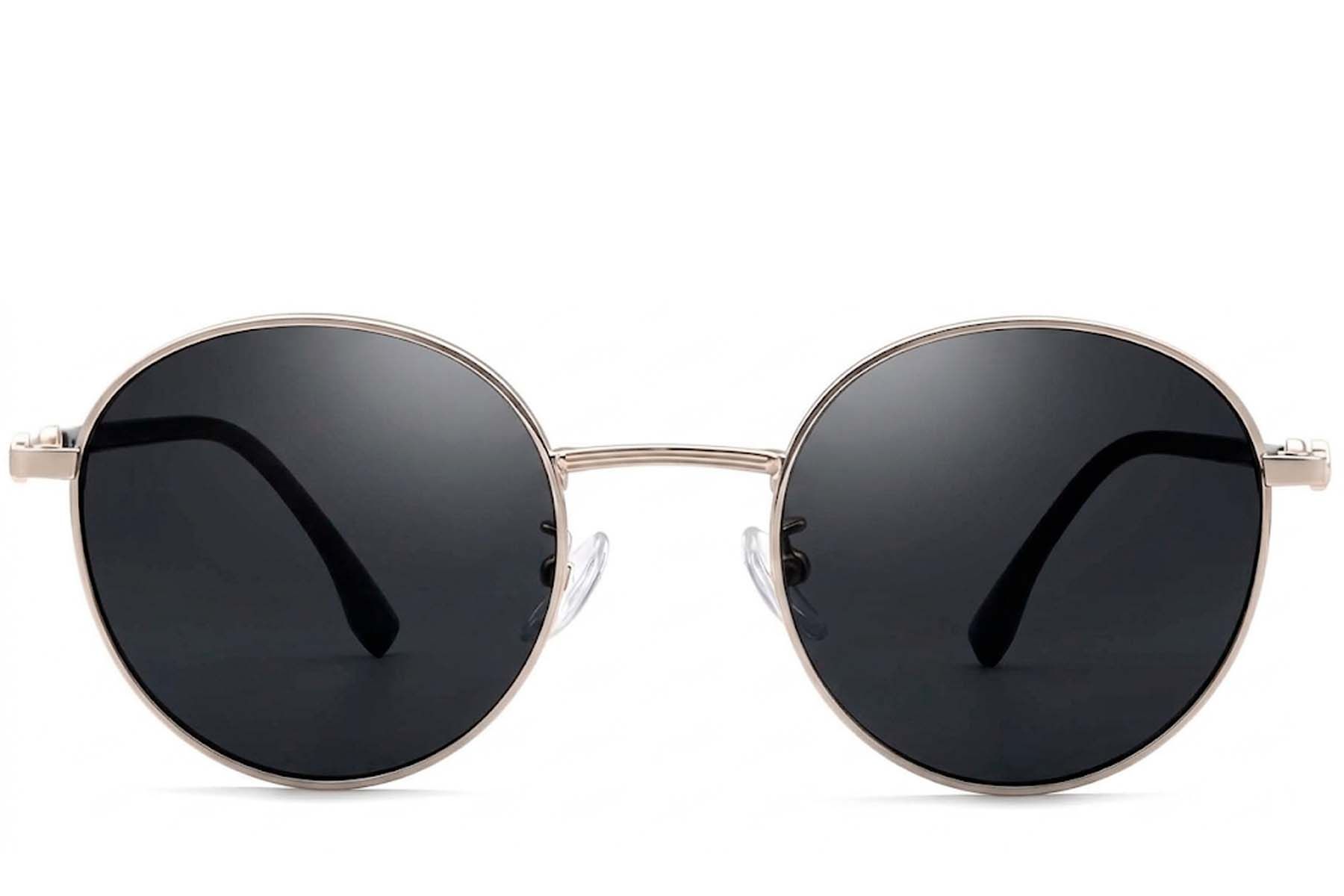 Gafas de sol ovaladas de metal dorado #BS0824-0033