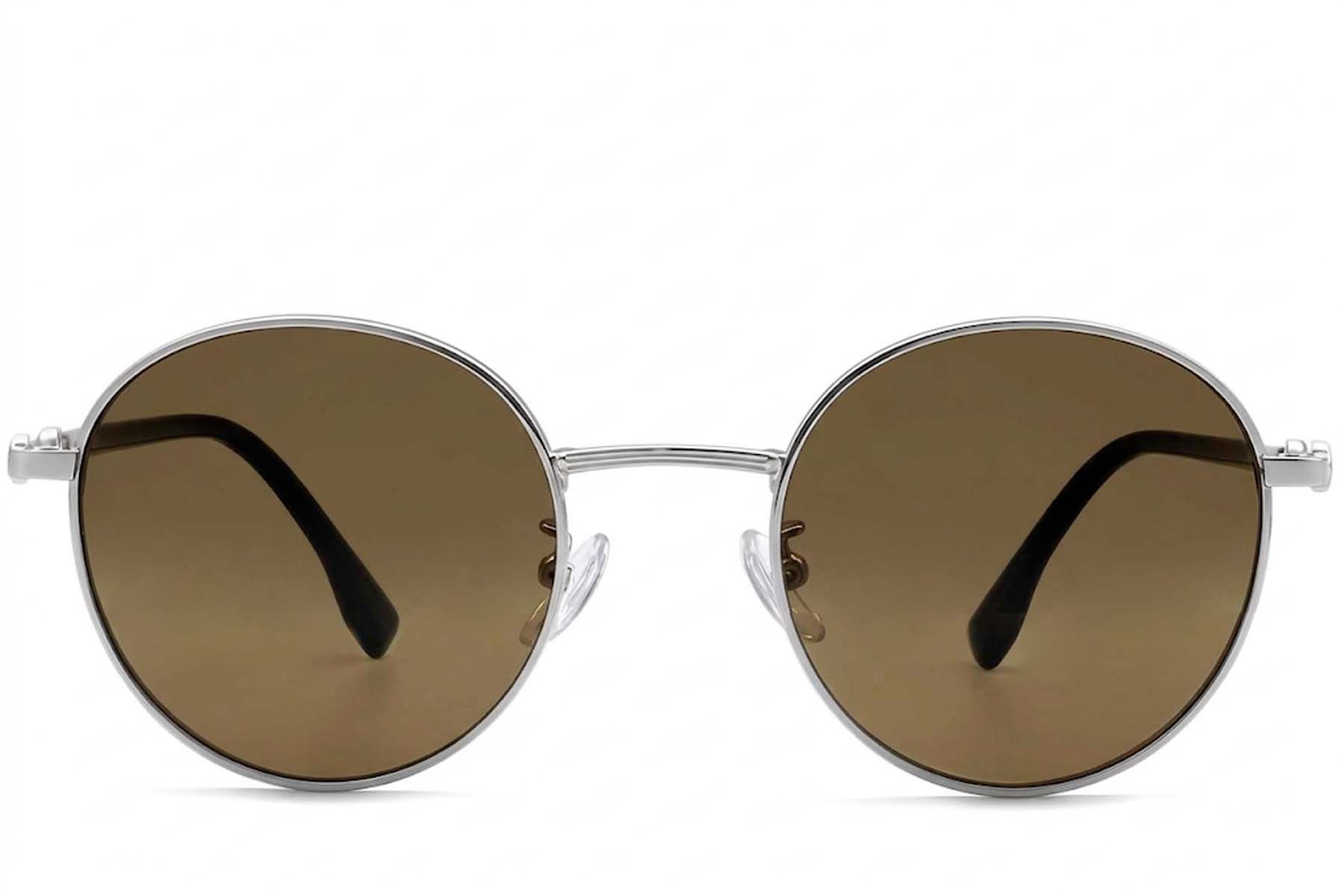 Oval Silver Metal Sunglasses #BS0824-0034