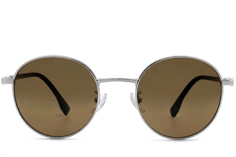 Oval Silver Metal Sunglasses #BS0824-0034