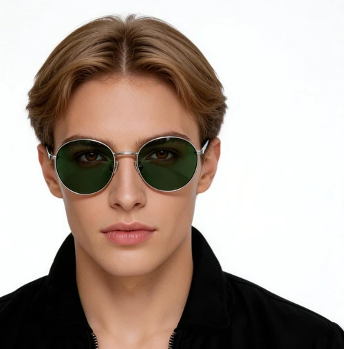 Occhiali da sole ovali in metallo dorato #BS0824-0035