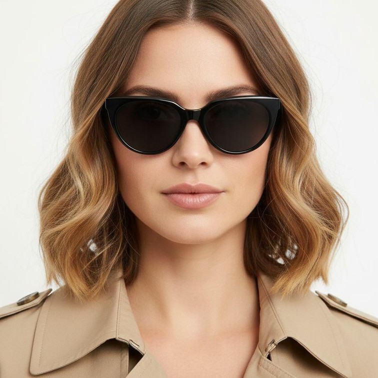 Gafas de sol mariposa TR90 negras #BS0824-0036
