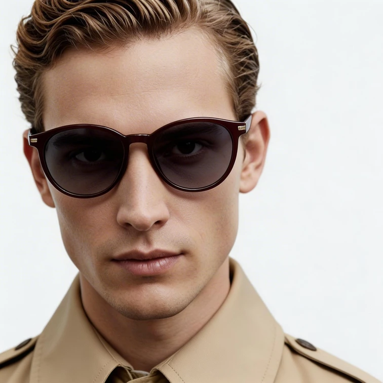 Gafas de sol ovaladas TR90 rojas #BS0824-0042