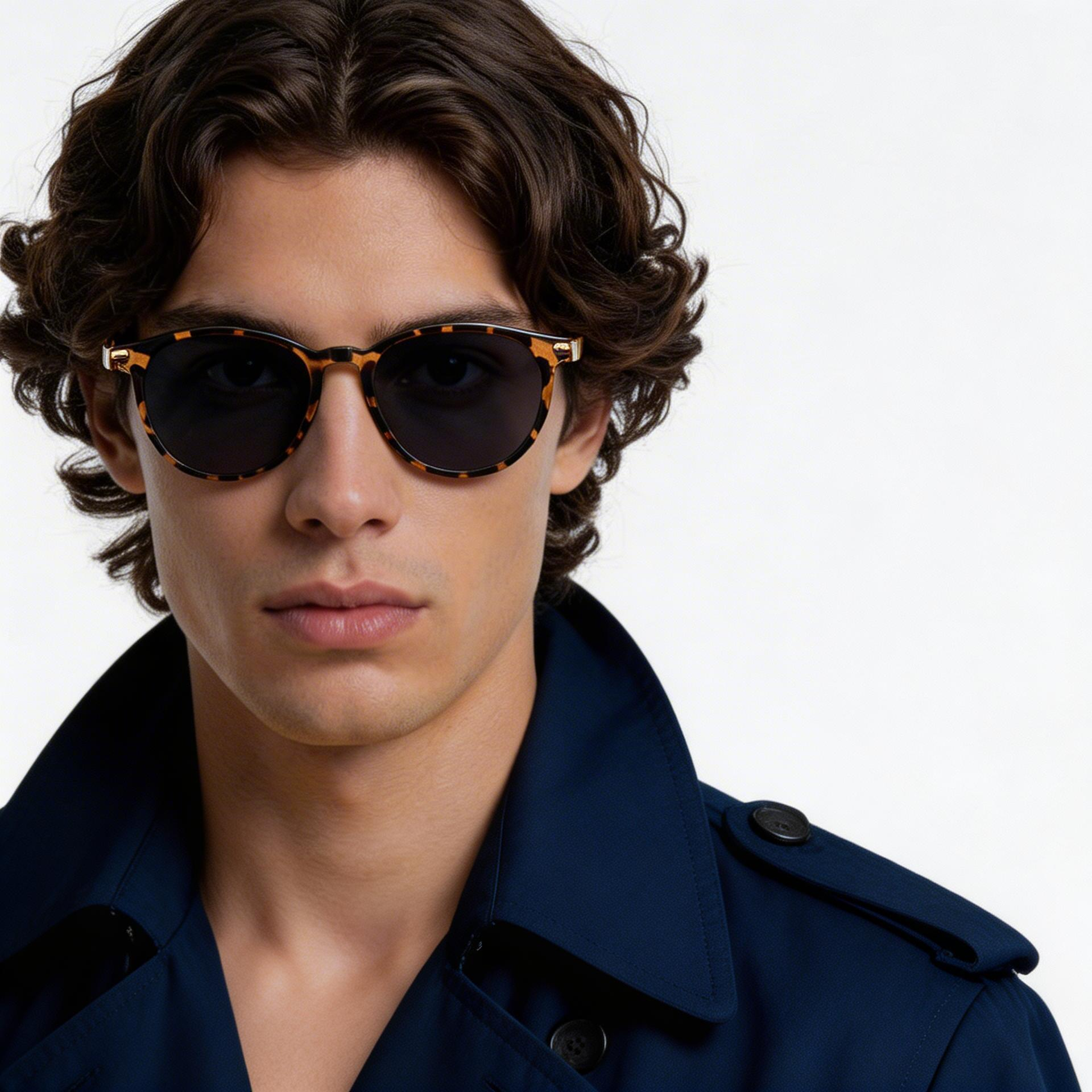 Ovale Schildpatt-TR90-Sonnenbrille #BS0824-0043