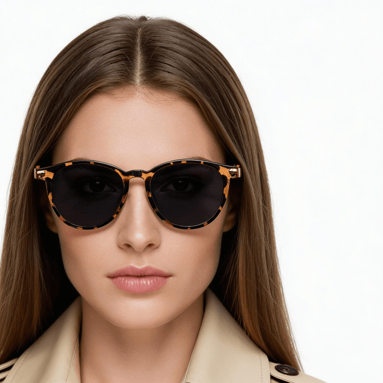 Gafas de sol ovaladas TR90 con diseño de carey #BS0824-0043