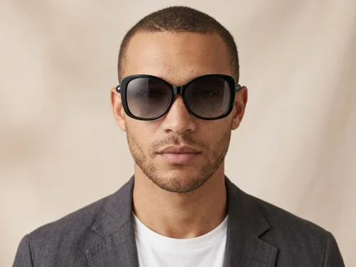 Lunettes de soleil papillon noires TR90 #BS0824-0044