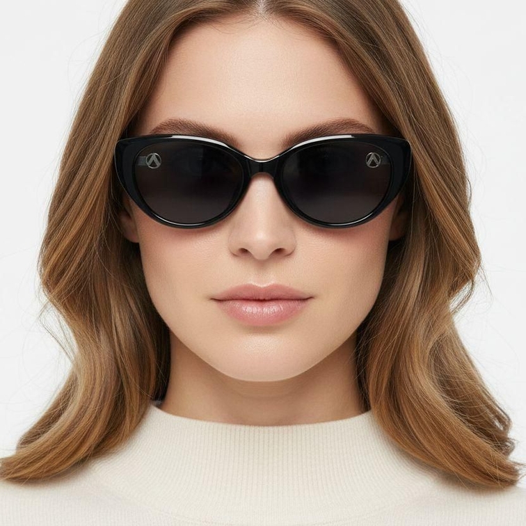 Gafas de sol mariposa TR90 negras #BS0824-0046