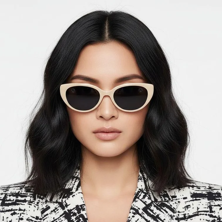 Butterfly Cream TR90 Sunglasses #BS0824-0050