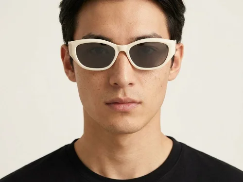Lunettes de soleil papillon blanches TR90 #BS0824-0055