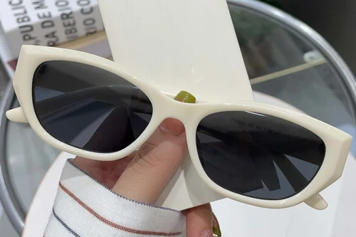 Lunettes de soleil papillon blanches TR90 #BS0824-0055