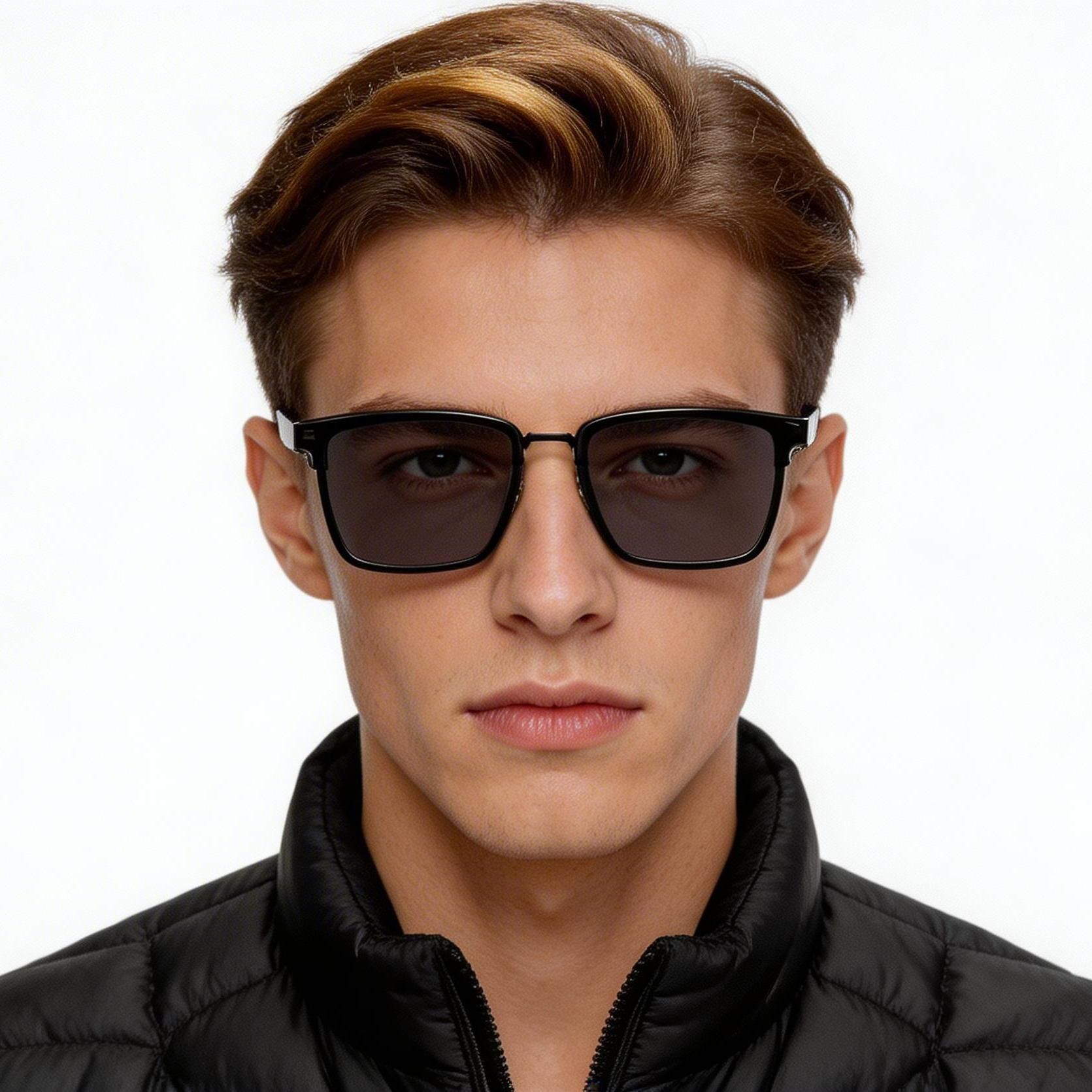 Gafas de sol rectangulares TR90 negras #BS0824-0056