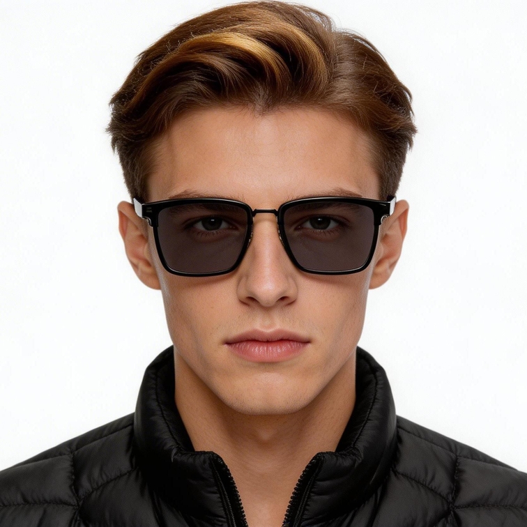 Gafas de sol rectangulares TR90 negras #BS0824-0056