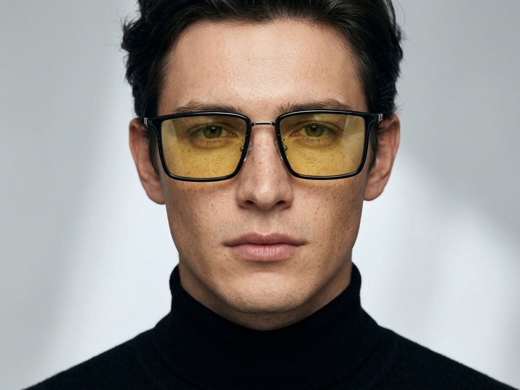 Rectangular Black TR90 Sunglasses #BS0824-0057