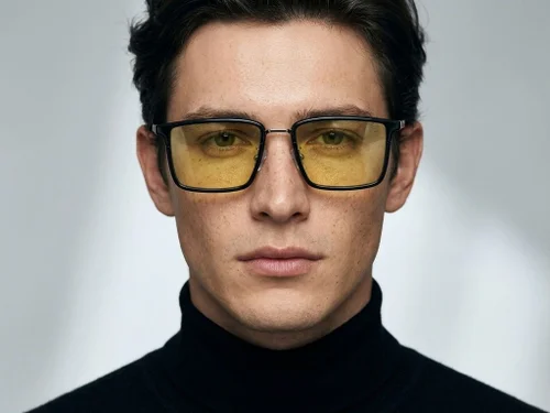 Lunettes de soleil rectangulaires noires TR90 #BS0824-0057
