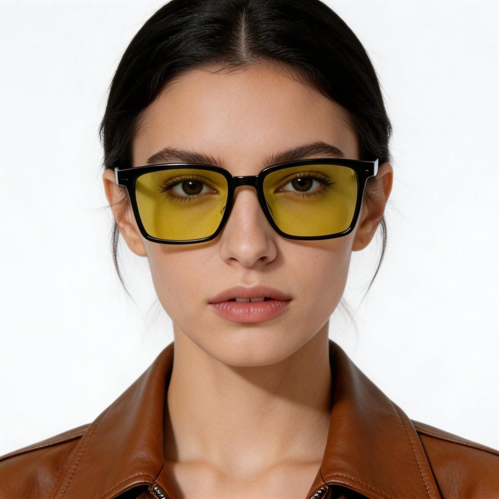 Rectangular Black TR90 Sunglasses #BS0824-0057