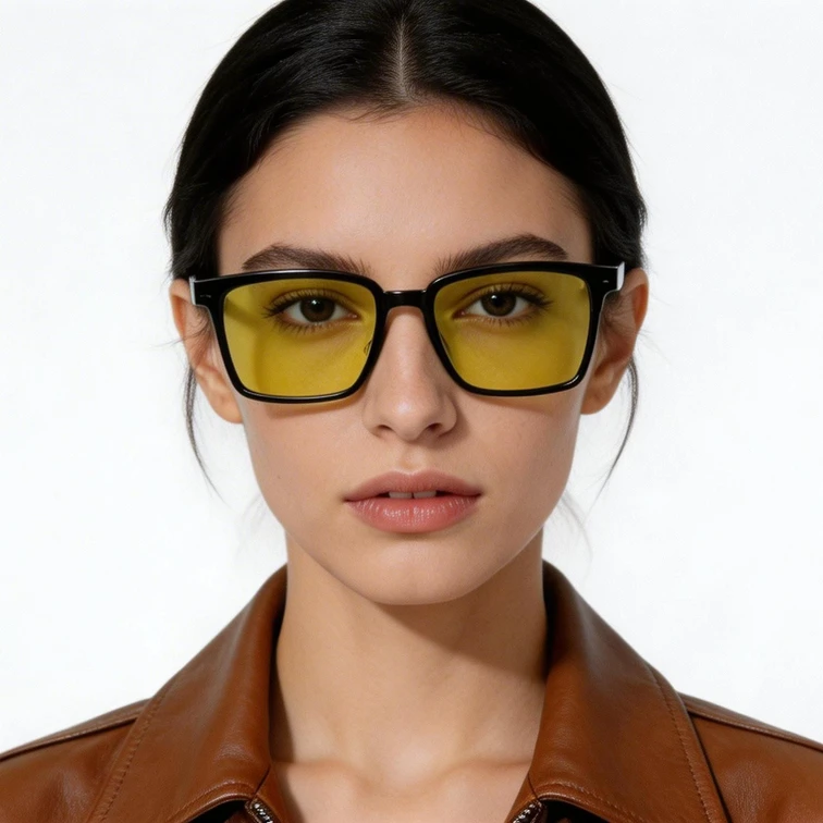Gafas de sol rectangulares TR90 negras #BS0824-0057