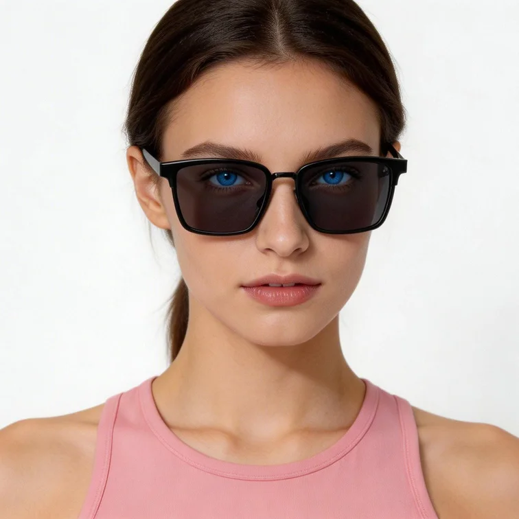 Rectangular Black TR90 Sunglasses #BS0824-0058