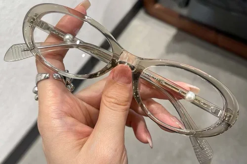 Lunettes ovales grises TR90 #BS0824-0065