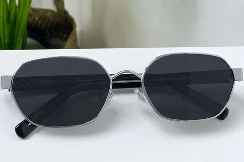 Geometric Silver Metal Sunglasses #BS0824-0066