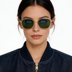 Gafas de sol geométricas de metal dorado #BS0824-0068