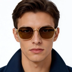 Gafas de sol geométricas de metal dorado #BS0824-0069