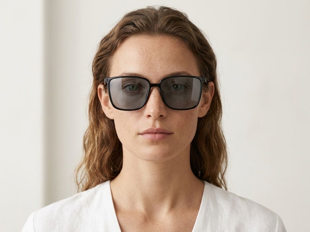 Rectangular Black TR90 Sunglasses #BS0824-0070