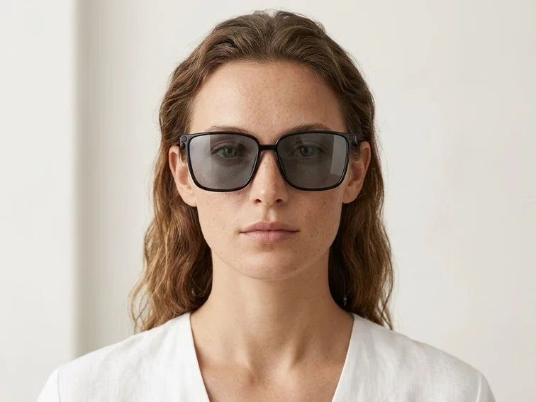 Rectangular Black TR90 Sunglasses #BS0824-0070